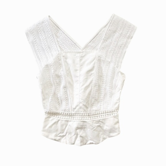 Rebecca Minkoff White‎ Gina Lace Peplum Top - Size Small - Picture 1 of 8